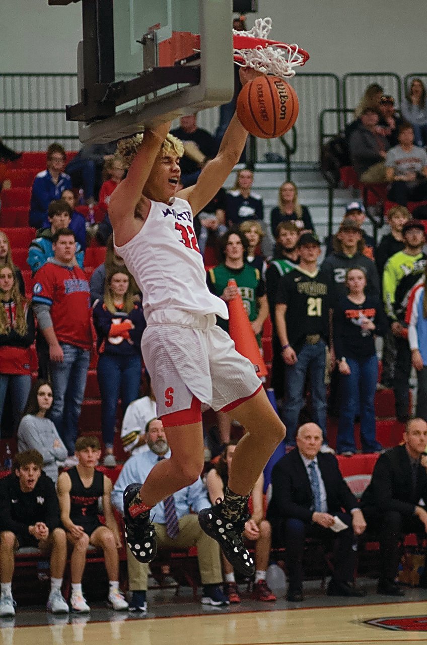 Fellow senior Avery Saunders gave the Southmont crowd one final dunk in his final home game to go along with his 15 points.