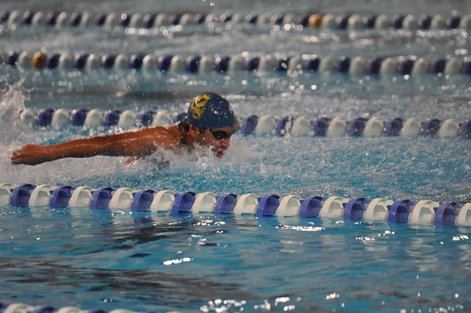 Crawfordsville’s Tristan Callejas was a winner in four events on Saturday at the Montgomery County Swimming and Diving meet as the Athenian boys captured their eighth straight county title.