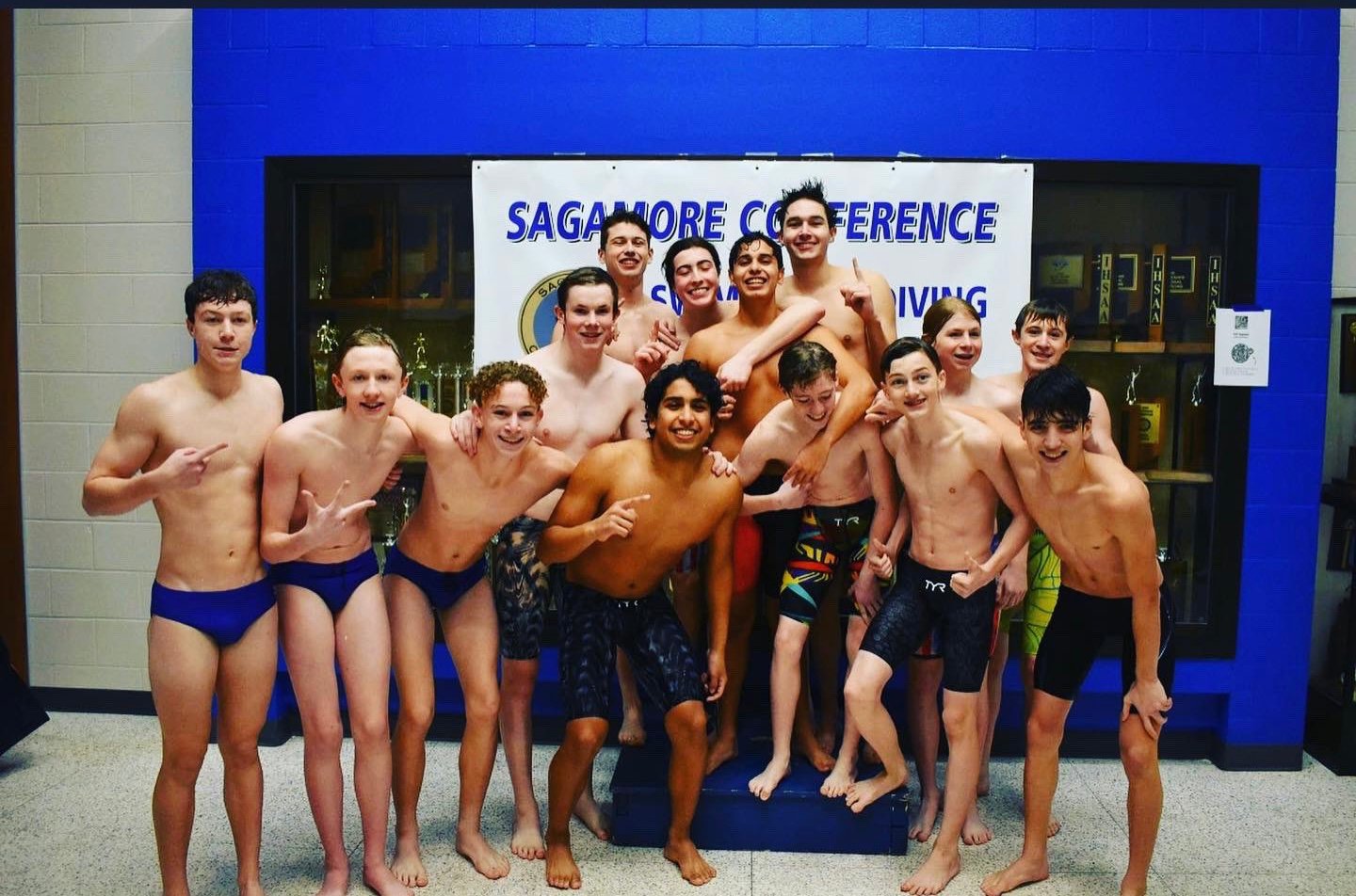 The Crawfordsville boys swim team is back on top of the Sagamore Conference, winning 10 of the 12 events and totaling 490 points.