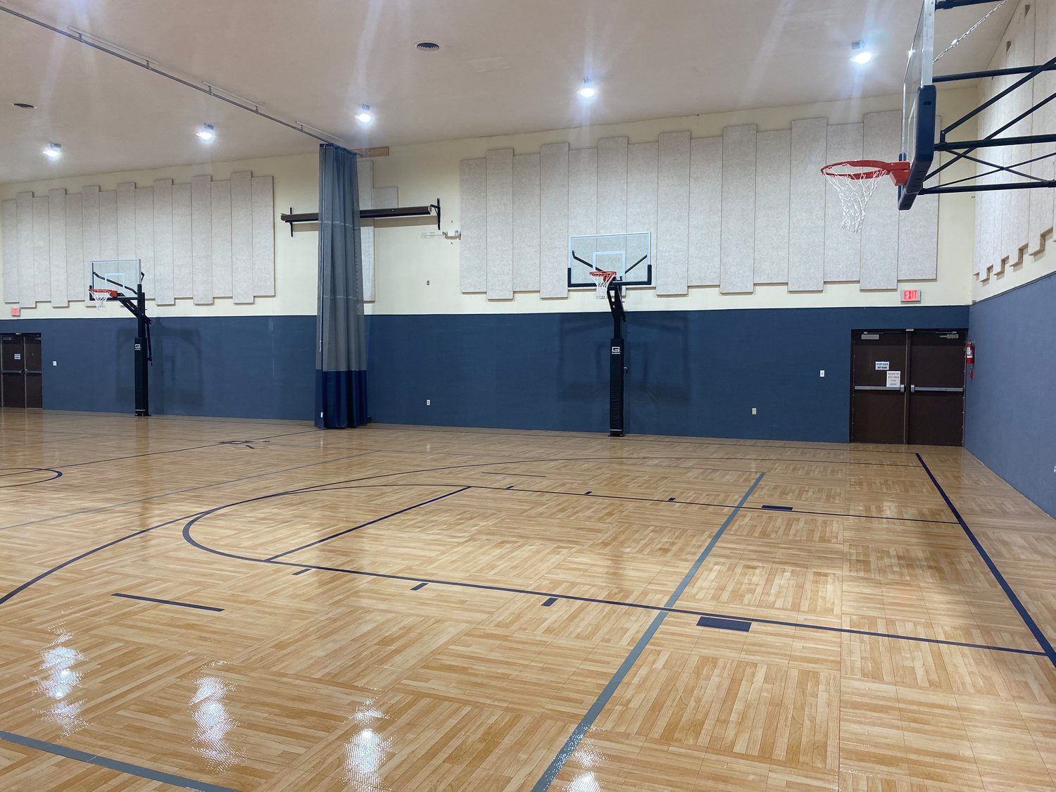 New Hope Church's gym can host multiple sporting events including basketball, volleyball, and even pickleball.