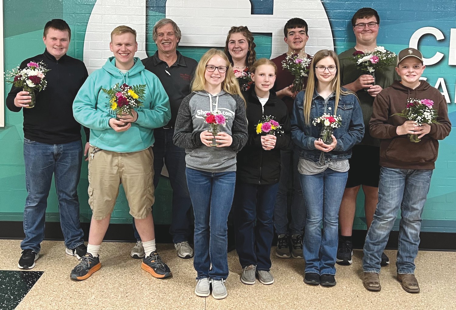 Pictured, from left, front row: Caden Sixberry, Natalie Rhoads, Amarah Shannon, Helen Butcher and Daniel Simpson; and back row, Cole Rhoads, Gary Mosbaugh, Kelsey Thompson, Levi Brush and Gabriel Little..