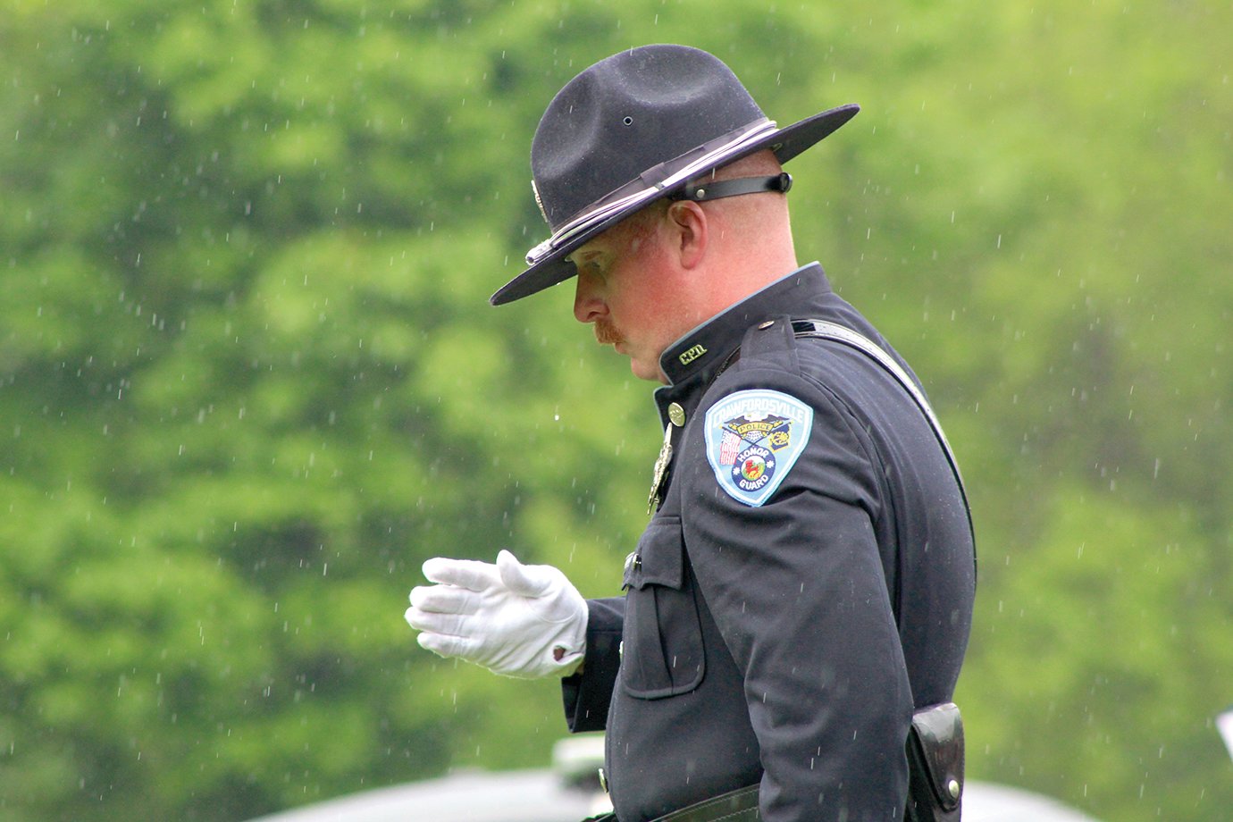 Inclement weather couldn’t stop CPD Lt. Jared Templeman and his fellow officers from performing a memorial service for fallen officers.