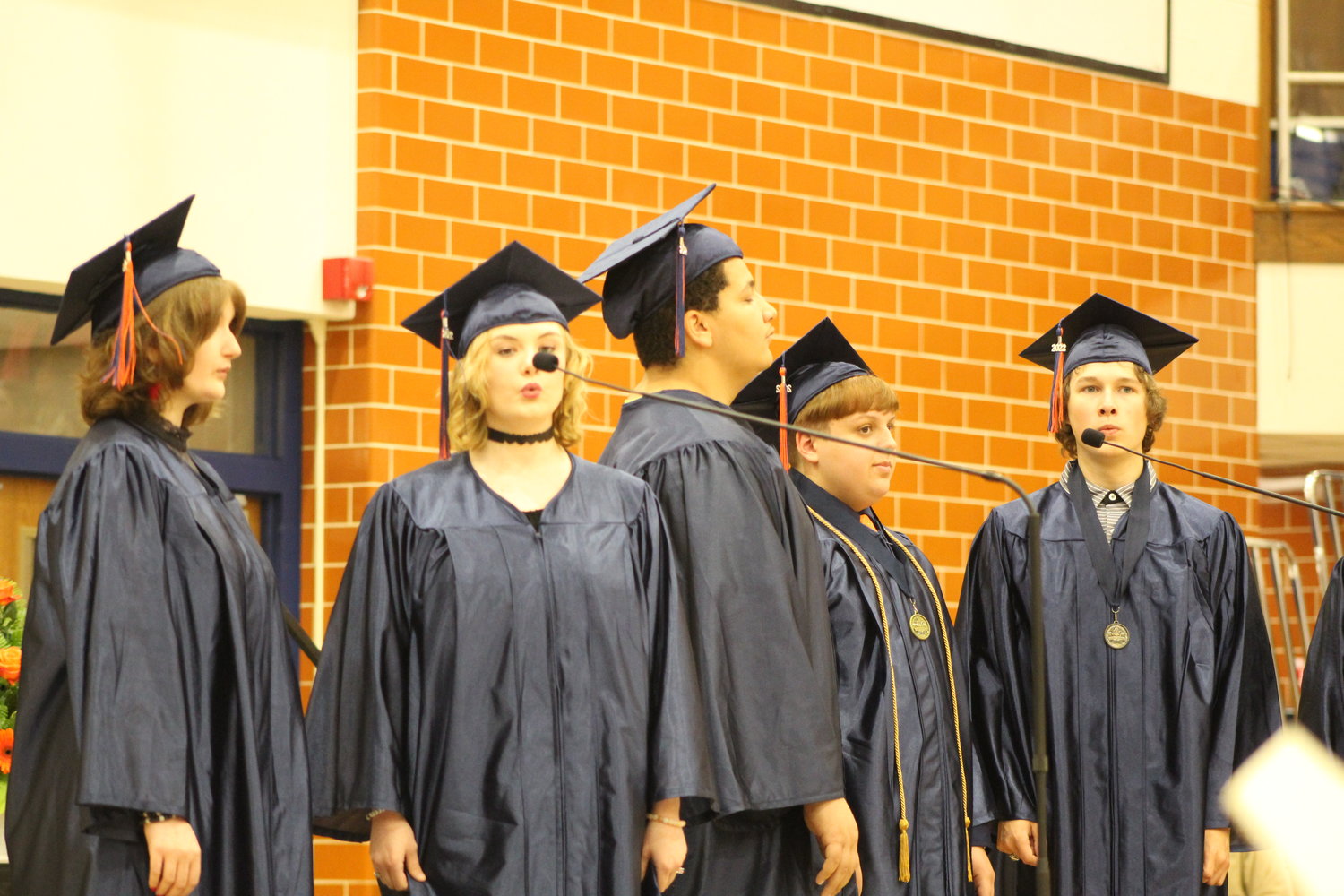 Senior members of the North Montgomery choir perform one final time during the graduation ceremony.
