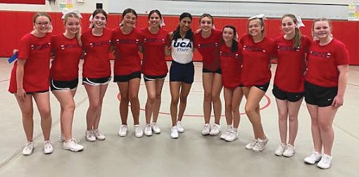 The Southmont Mountie Cheerleaders kicked off the 2022-23 school year with a superior rating at the Universal Cheerleading Association Summer Cheer Camp on June 6-7. A superior rating at camp entitles the team to an invitation to perform at the VRBO Citrus Bowl Pre-game performance in Orlando, Florida. In addition to this overall superior rating, the squad received various individual awards: Chloe Jenkins, leadership; Chloe Jenkins, Pin It Forward (demonstrates why the world needs cheerleaders); Shylee Stewart, jumps; Kendra Swick, motions; Jenna Calder, dancing; Shylee Stewart, positive attitude; Emily Fox, stunting; Jenna Calder, Emily Fox, Chloe Jenkins, Caleigh Reinken, Violet Shaw, All American Cheerleaders; Shelby Perry, most improved; and Hilary Haltom, Mountie Of the Week.