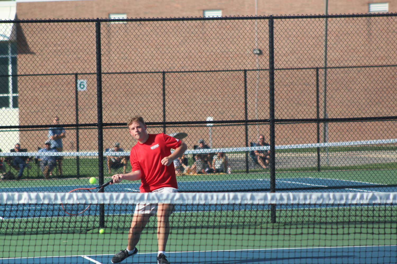 Harrison Haddock notched the other win for the Mounties at 3 singles.