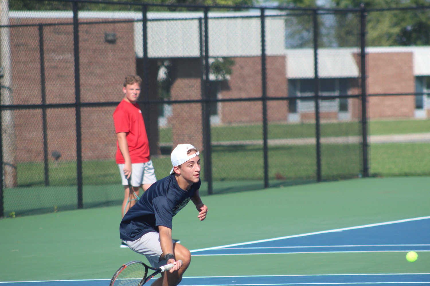 Sophomore Gabe McCollum sealed the Mustang win over Southmont on Monday with a three-set win at two singles.