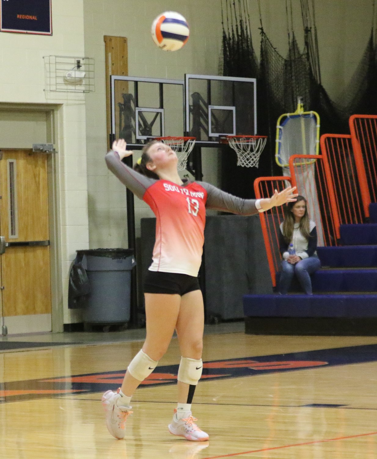 Regan Remley gets ready for a serve.