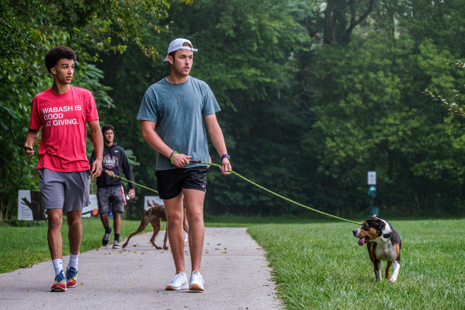 Students also volunteered by walking dogs at the Animal Welfare League of Montgomery County.