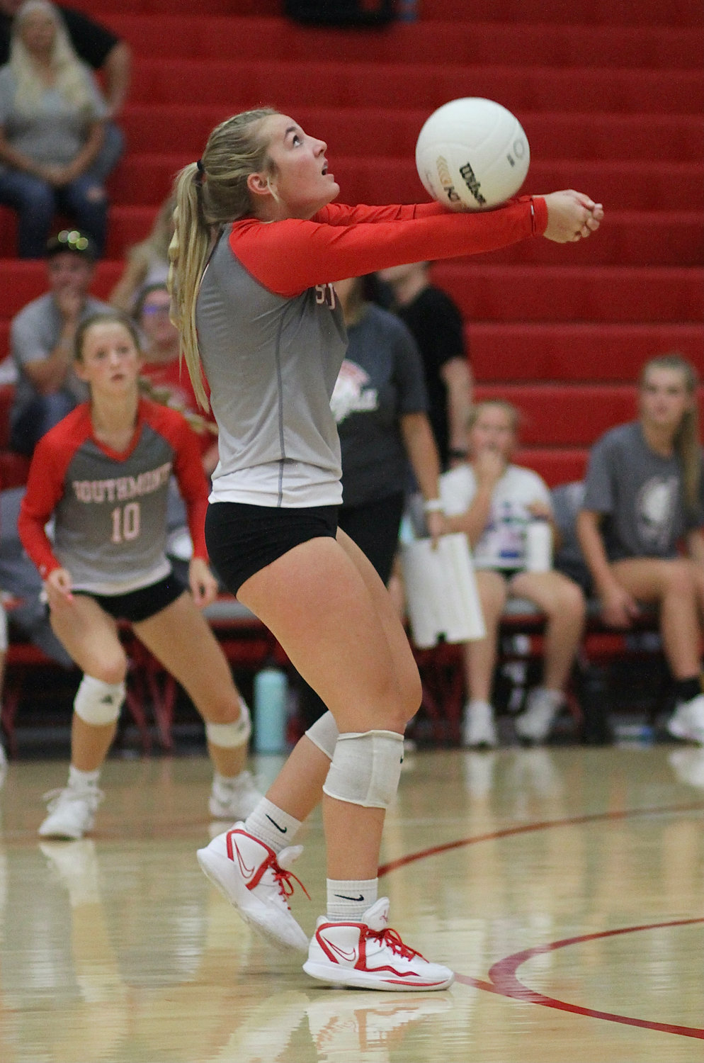 Journal Review File Photo
Mallory Mason stuffed the stat sheet for Southmont with eight digs, nine aces, and 18 assists.