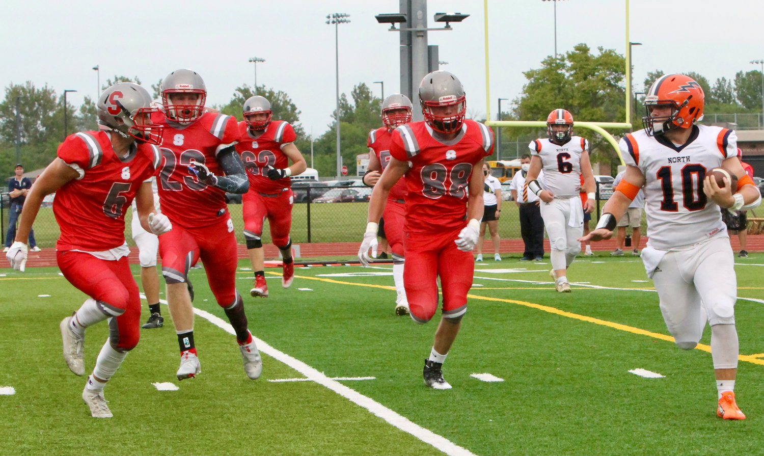 Austin Sulc attempts to out-run the Southmont defense.
