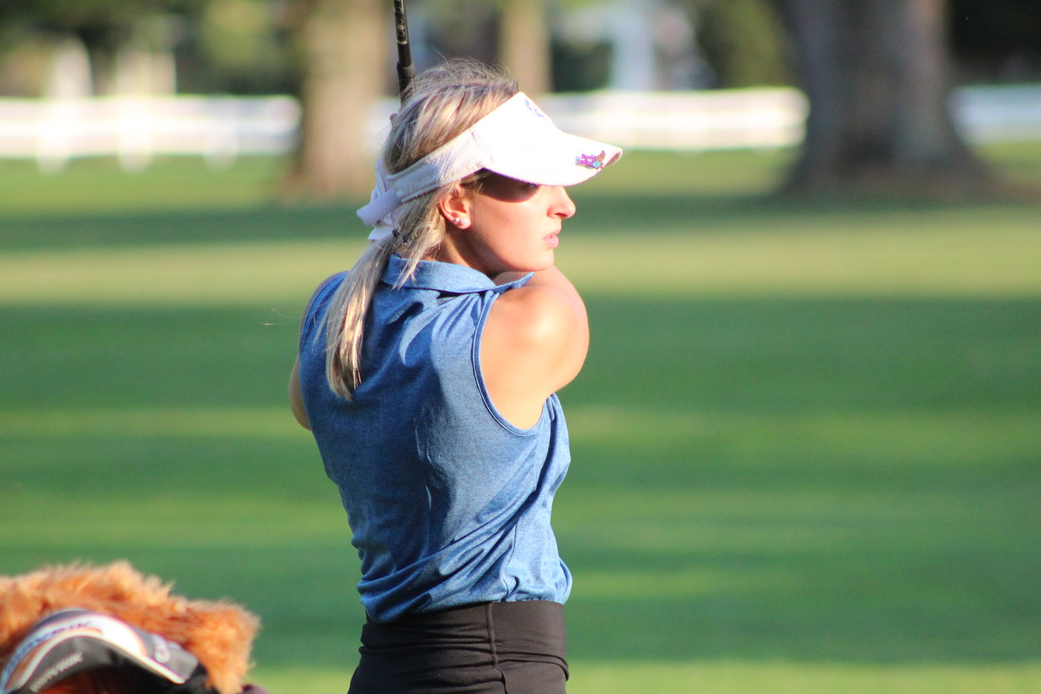 Crawfordsville's Sadie Walker stares down a shot as she ends her round.