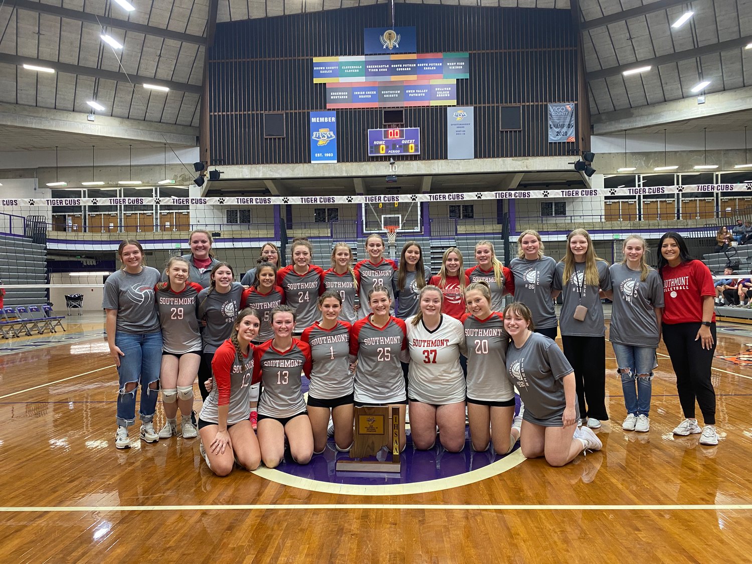 Southmont volleyball saw a 12 win turnaround from last season. Saturday’s sectional championship win was the 2nd in 4 seasons for the Mounties as they swept Greencastle 3-0 to bring home the hardware.