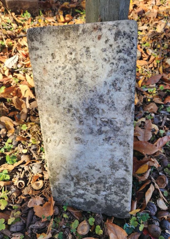 An image of one of the three grave markers recently returned to Montgomery County.