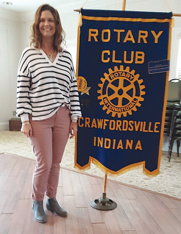 Kate Doty, a four-year employee at the Montgomery County Youth Service Bureau, spoke to Crawfordsville Rotary members. Doty spoke about the many programs offered by the Bureau. There are 40 CASA volunteers who work as advocates for children and work with the families. Some of the other available programs include: the Nourish Program, which provides backpacks of food for children for the weekends; JUMP, a mentoring program; and the REINdear program, which helps Santa at Christmas. Several other youth programs are available, such as Teen Court, Inspire and Youth as Resources. For more information or to volunteer for a program, contact her by email at kate@mcysb.org.