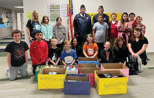 Hoover Elementary School fourth grade students recently made a donation to help homeless veterans.