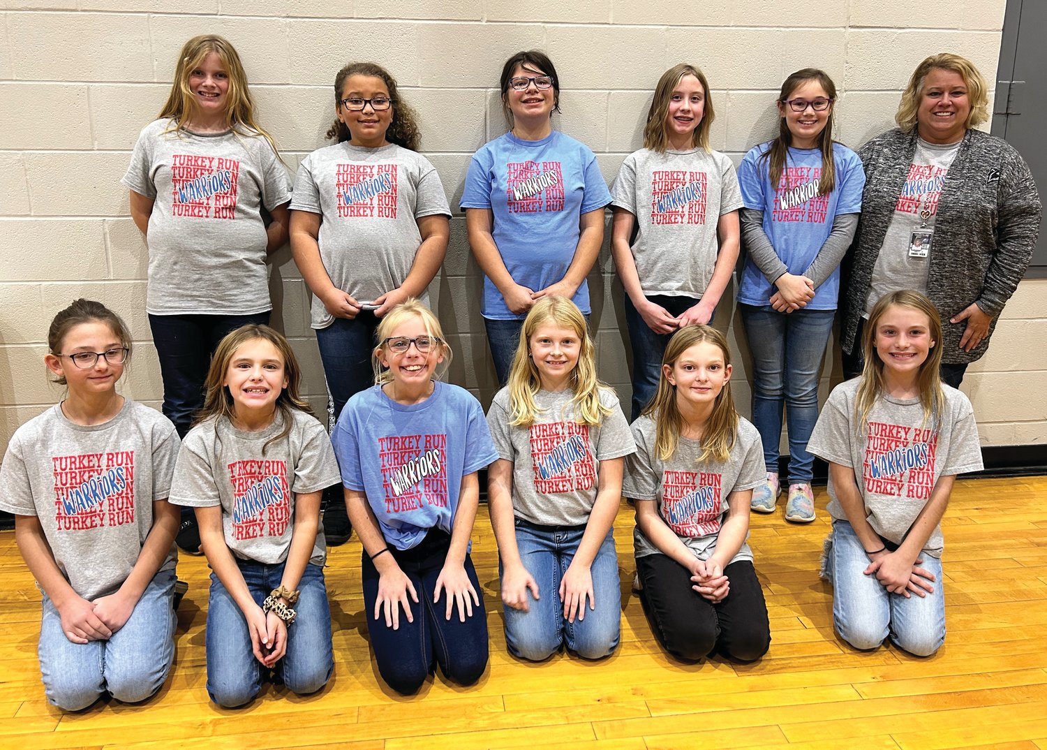 The Turkey Run Elementary Spell Bowl team participated in the area competition Nov. 14 at Central Elementary in Greencastle. The team competed in the Red Class with other schools across the state. Students practiced after school to study 750 words to prepare for the competition. During the contest, eight students each spelled seven words each. Team members are, from left, front row, Abby Mauntel, Kyndal Gordon, Madi Schaefer, Piper Green, Zoey Blystone and Ellyrae Rader; and back row, Morrissa Brown, Nove DeBord, Alyssa Harshman, Allie Sauter, Emelia Chapman and Coach Erica Crane.