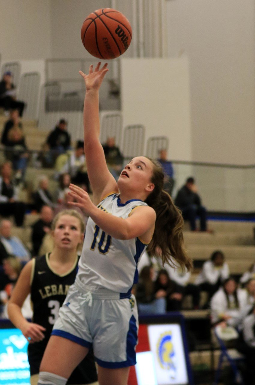 Molly Pierce drives to the basket for the layup for the Lady Athenians.