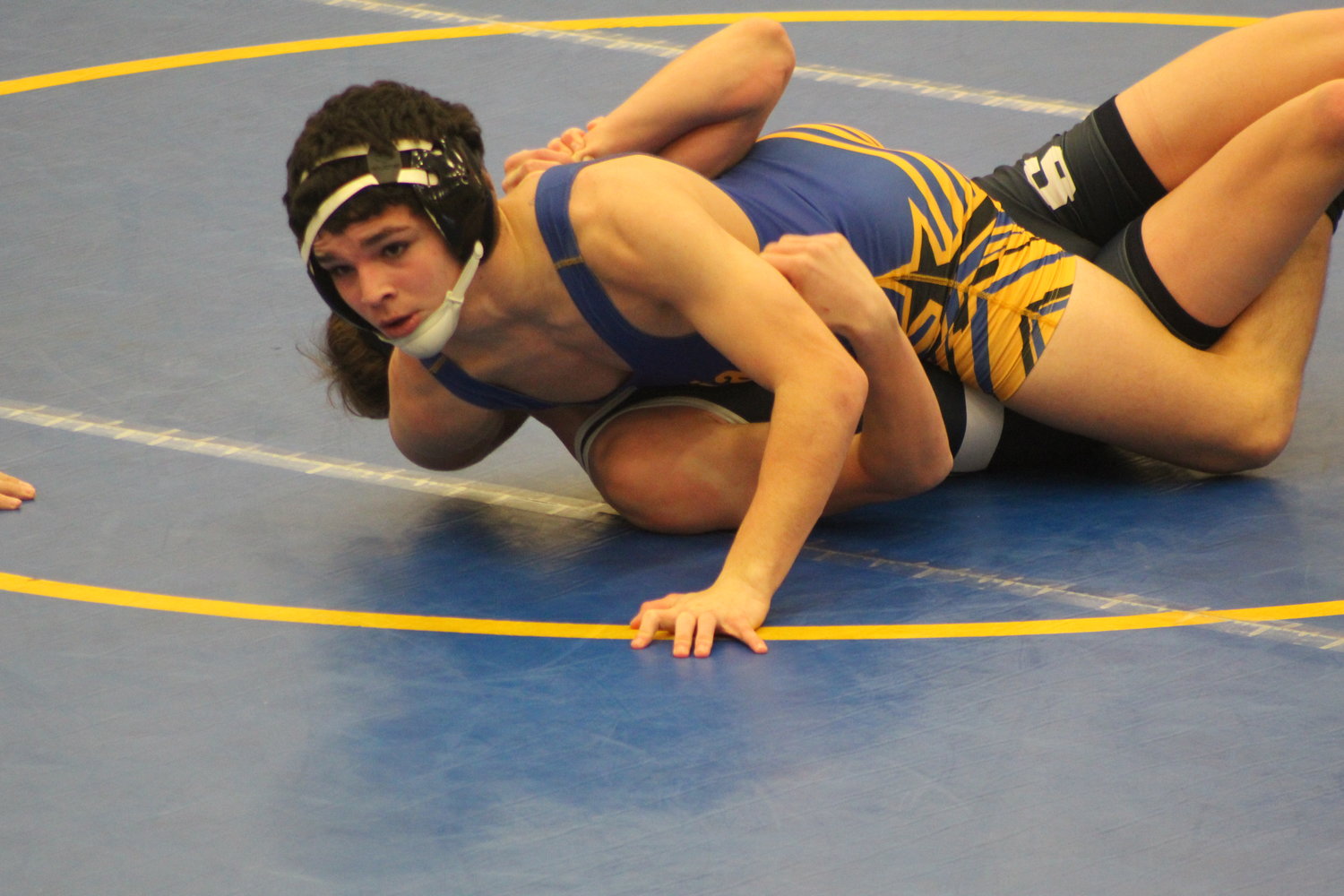 Crawfordsville's Landon Vaught defeated his opponent at 138 lbs on Thursday as CHS hosted Seeger.