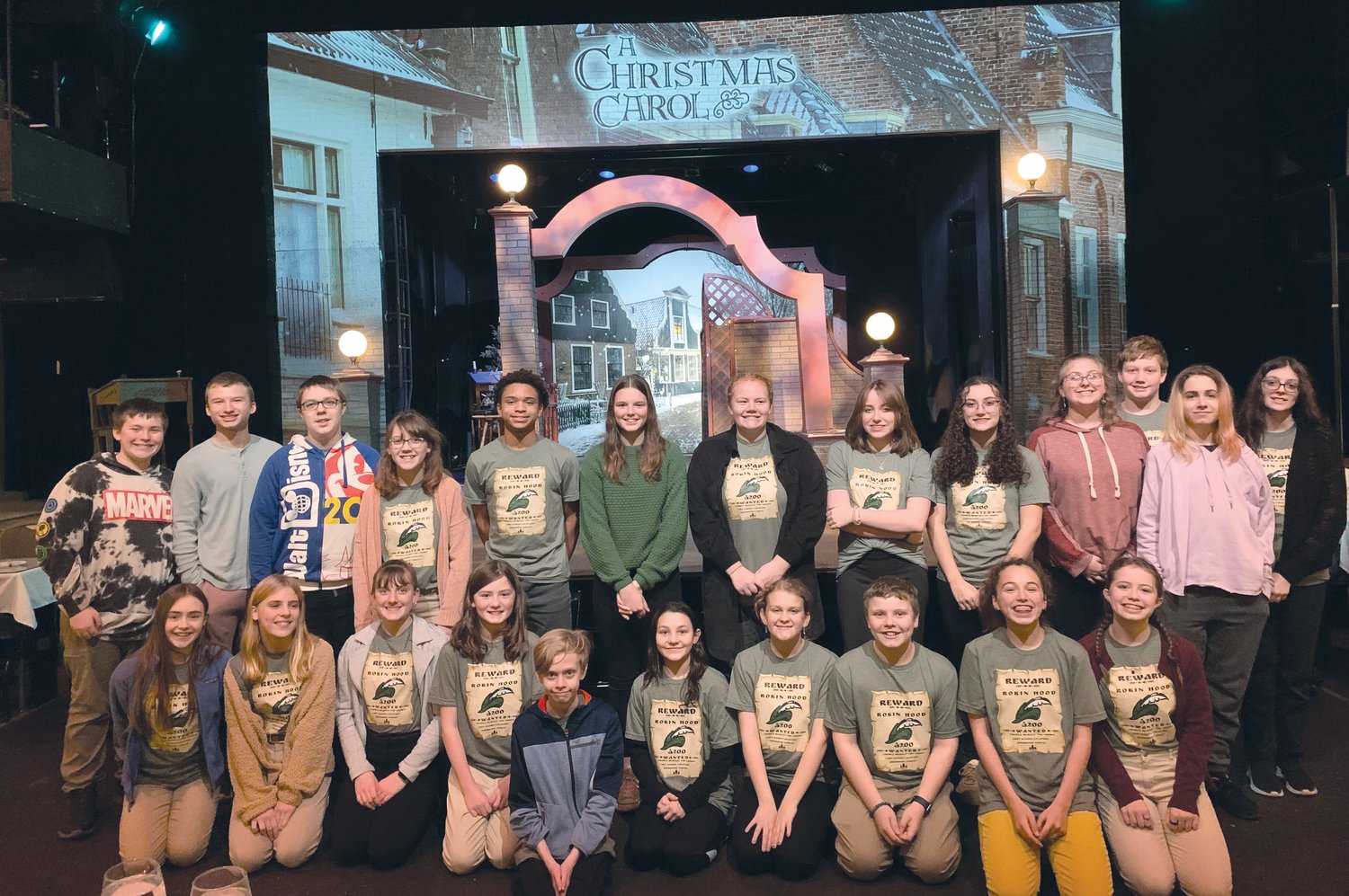 Members of the Parke Heritage Middle School drama club attended the play, “A Christmas Carol,” at Beef and Boards Dinner Theater recently. The group was able to eat lunch and then watch the performance. The field trip was a way for the drama members to experience a professional drama production. Those attending were front row, Isabella Bundy, Laney Crowder, Ella Lacy, Carson Davis, Gavin Godfrey, Rheese Benjamin, Bryleigh Lamb, Matthew Fox, Mackenzie Gillogly and Marlee Jeffers; middle row, Jaden Marietta, Max Swaim, Lucas Hutchens, Haley Holtsclaw, Cian Todd, Ashlyn Gillogly, Alexis McAmis, Maddison Fisher, Samantha Mikus, Abigail Julbert and Kali Burgess; and back row, Stephen Jessee and Mia Bowles.