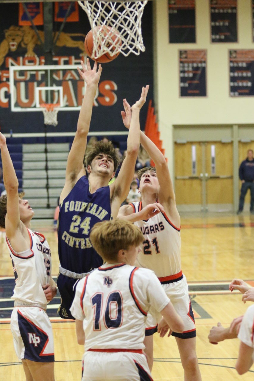 Isaac Gayler led the Mustangs with 12 points in their 56-54 overtime loss to North Putnam on Saturday.