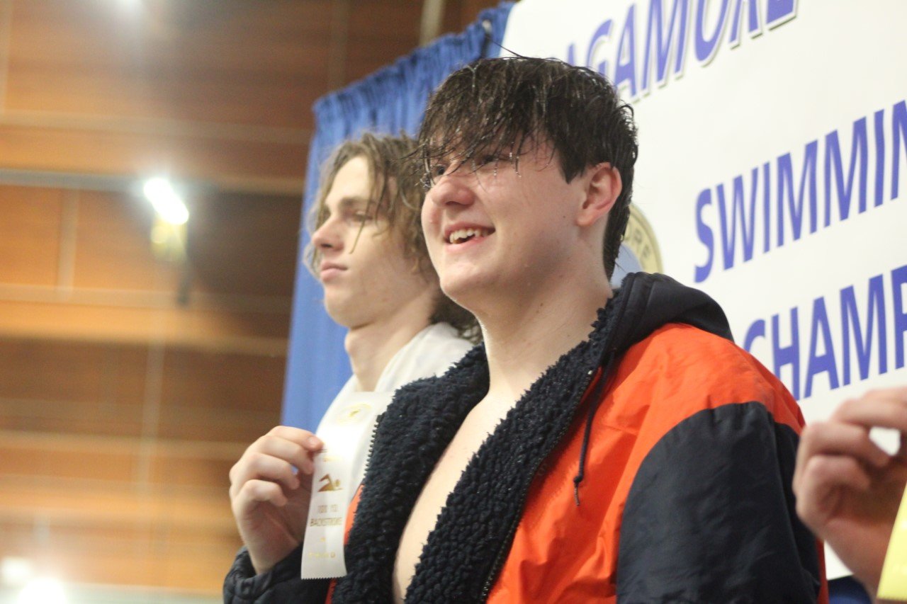 North Montgomery's Jamason Burget placed third overall in the 100 backstroke for the Chargers.