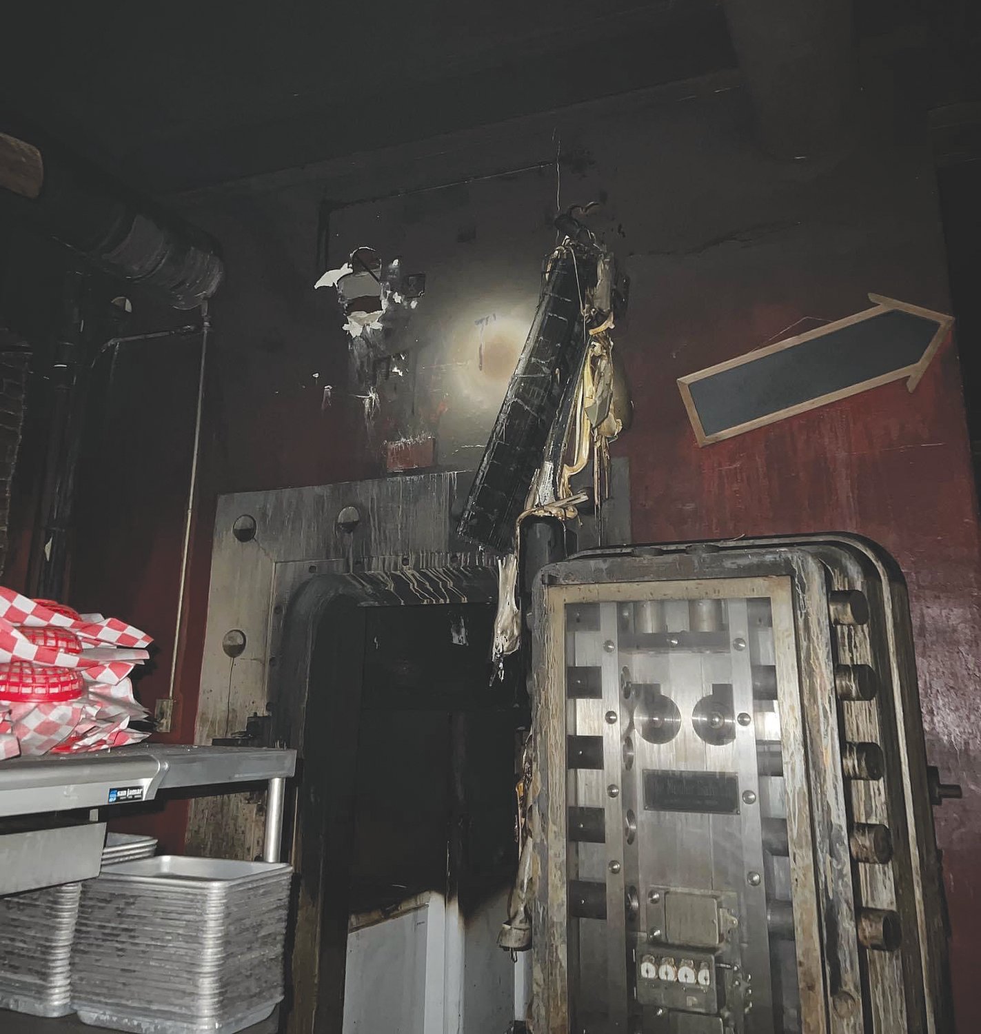 The fire was contained to the vault area.