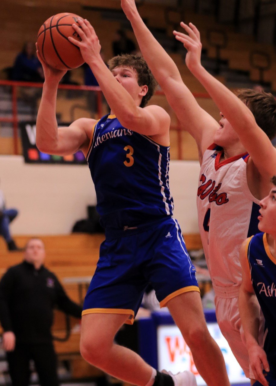 Senior Cale Coursey ended with 12 points for the Athenians.