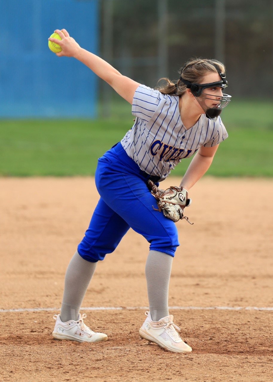 Freshman Molly Pierce got the start for CHS in the circle and was able to have a good varsity debut striking out six over four innings.