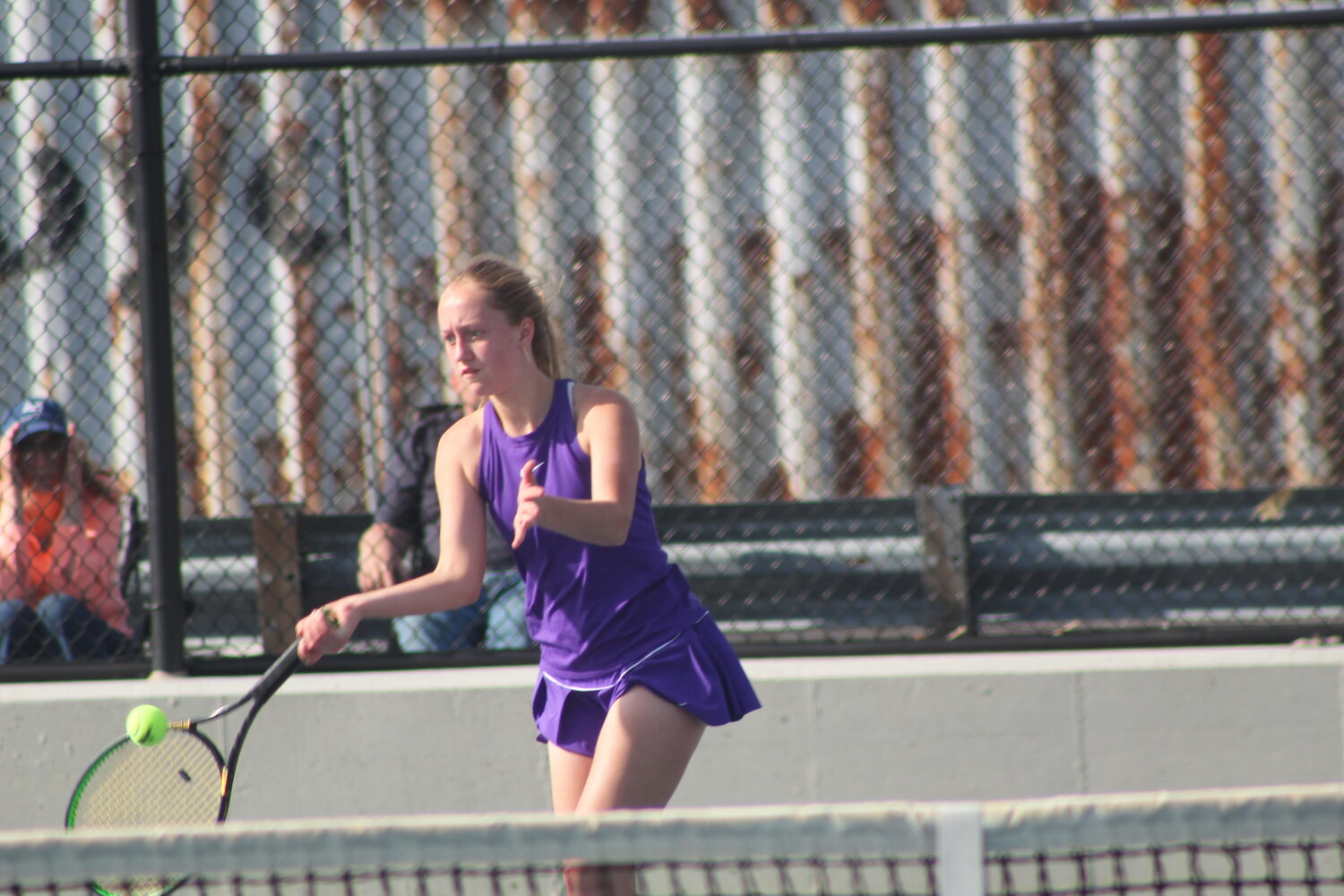 Fountain Central sophomore Alydia Mellady has stepped into an even bigger role this season for the Mustangs as she mans the No. 2 singles spot. Melladay defeated North Montgomery’s Sydney Neideffer 6-1, 6-0 on Wednesday as the Mustangs won the overall match 5-0.