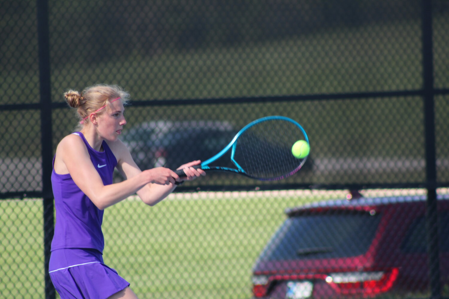 Haley Webb continued her strong season at one singles for Fountain Central defeating Crawfordsville's Sam Rohr.