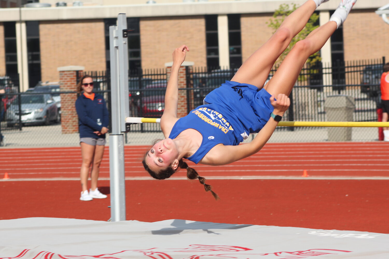 Crawfordsville's Riley Gardner defended her county title in the girls high jump.