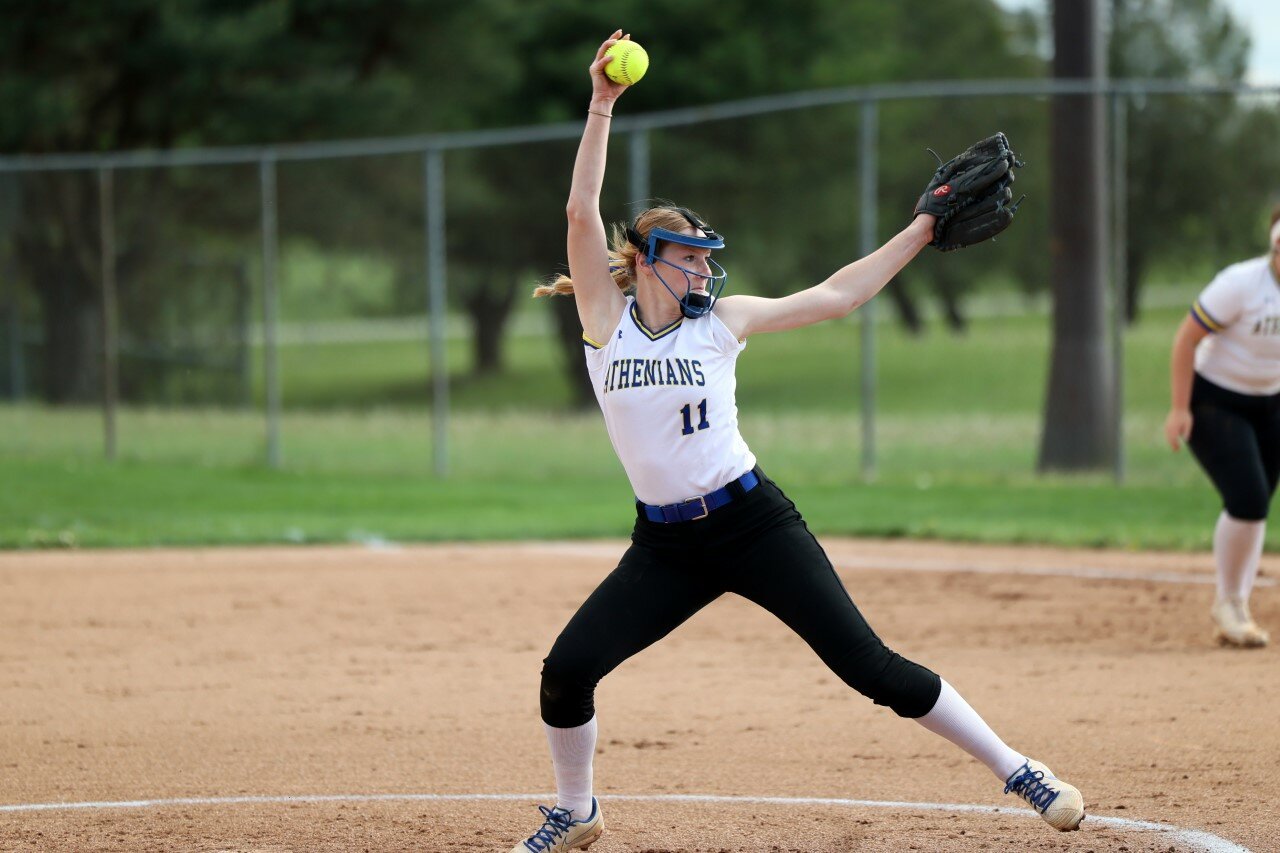 Freshman Olivia Hedrick threw all five innings on the mound for CHS.