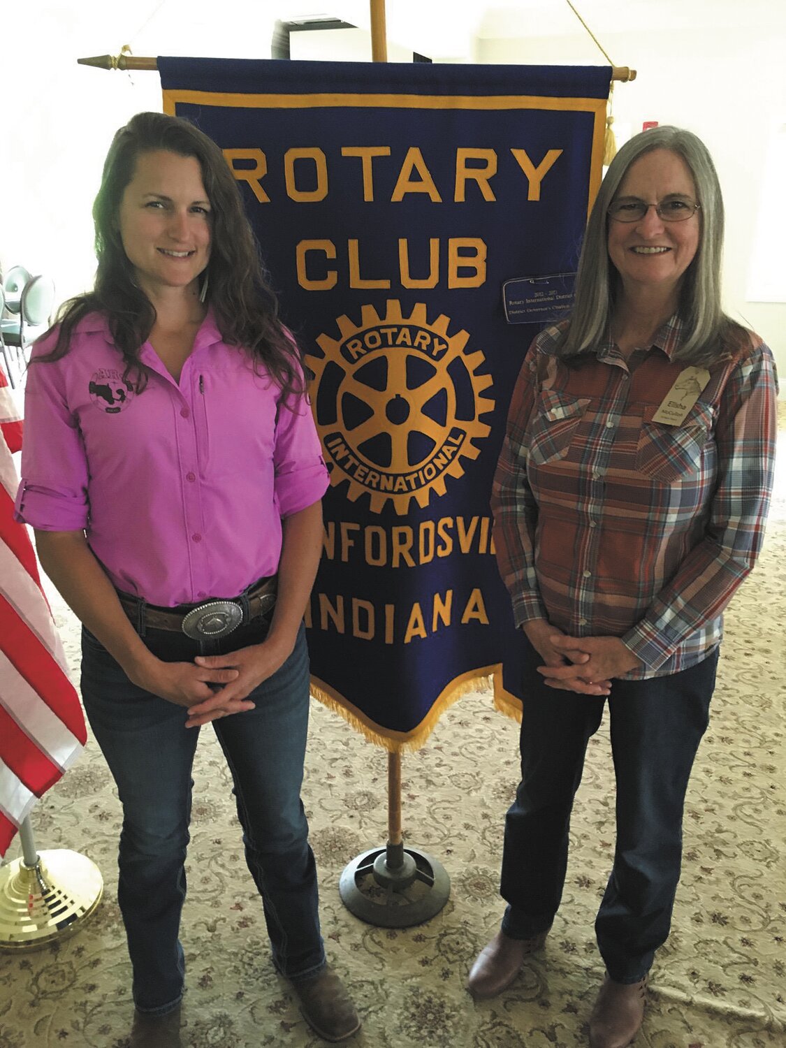Elisha McColloh, executive director, and Nicole Wilson, managing director, of Achaius Ranch spoke to the Crawfordsville Rotary Club on Thursday. Achaius Ranch is located near Ladoga and is a place where people can spend time in nature, with horses and other animals, many of which have been abused, neglected, and unwanted. A Christ-centered, loving environment that helps bring healing and growth to the young people. Achaius Ranch offers many programs such as Equine Assisted Learning, Ecotherapy Nature-based Therapy and a Summer Youth Program for ages 8-18. One morning per week for eight weeks, there are group activities and individualized attention. Why is Achaius Ranch needed? The need is greater than what our community can address. Teachers are struggling  to meet the needs of their students. Drugs, vape use explosion, alcohol use, decreased motivation, broken homes, anxiety, anger, depression and aggression are on the rise. Visit online at www.achaiusranch.org.