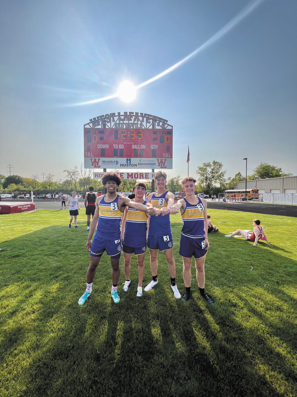 Crawfordsville's 4x800 relay team of Tyson Fuller, Max Brumett, Roman Contreras, and Ryan Miller broke the school record yet again with a time of 8:20.75 and placed 2nd to advance to next weeks' Regional