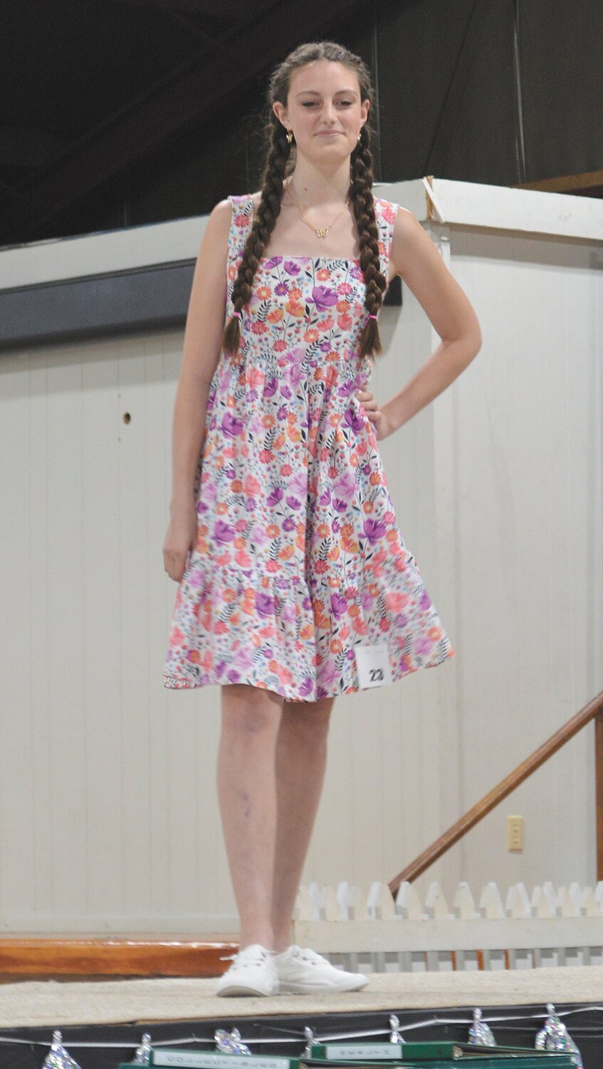 Emily Campbell models in the Grade 7 category of Fashion Revue.