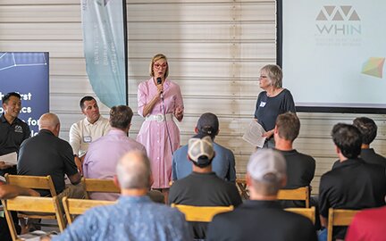 Lt. Governor Suzanne Crouch speaks during a recent roundtable hosted by WHIN on rural broadband issues.