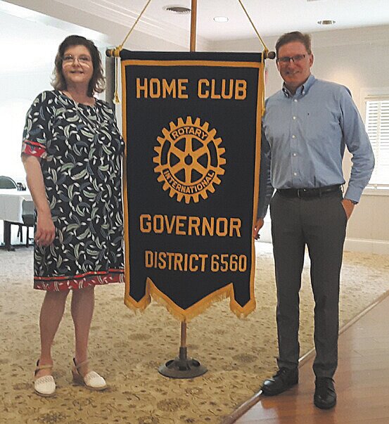 Jennifer Stanfield, the newly-elected Governor of Rotary District 6560, spoke to the Crawfordsville Rotary Club at their noon meeting. Stanfield has been a member and served on the board of the Crawfordsville Rotary Club since 2015. She served as president  of the club in 2017. That year the Crawfordsville Rotary Club received two awards, The Rotary Club of the Year and The International President's Citation. The Crawfordsville Rotary Club went from the bottom three to number three in per capita giving to the Rotary Foundation. There are 1.4 million Rotary members in the world and 1,600 members in the.district. The theme for this year is "Create Hope In The World." The Crawfordsville Rotary Club is proud to have one of its members serving as the Governor of their district.