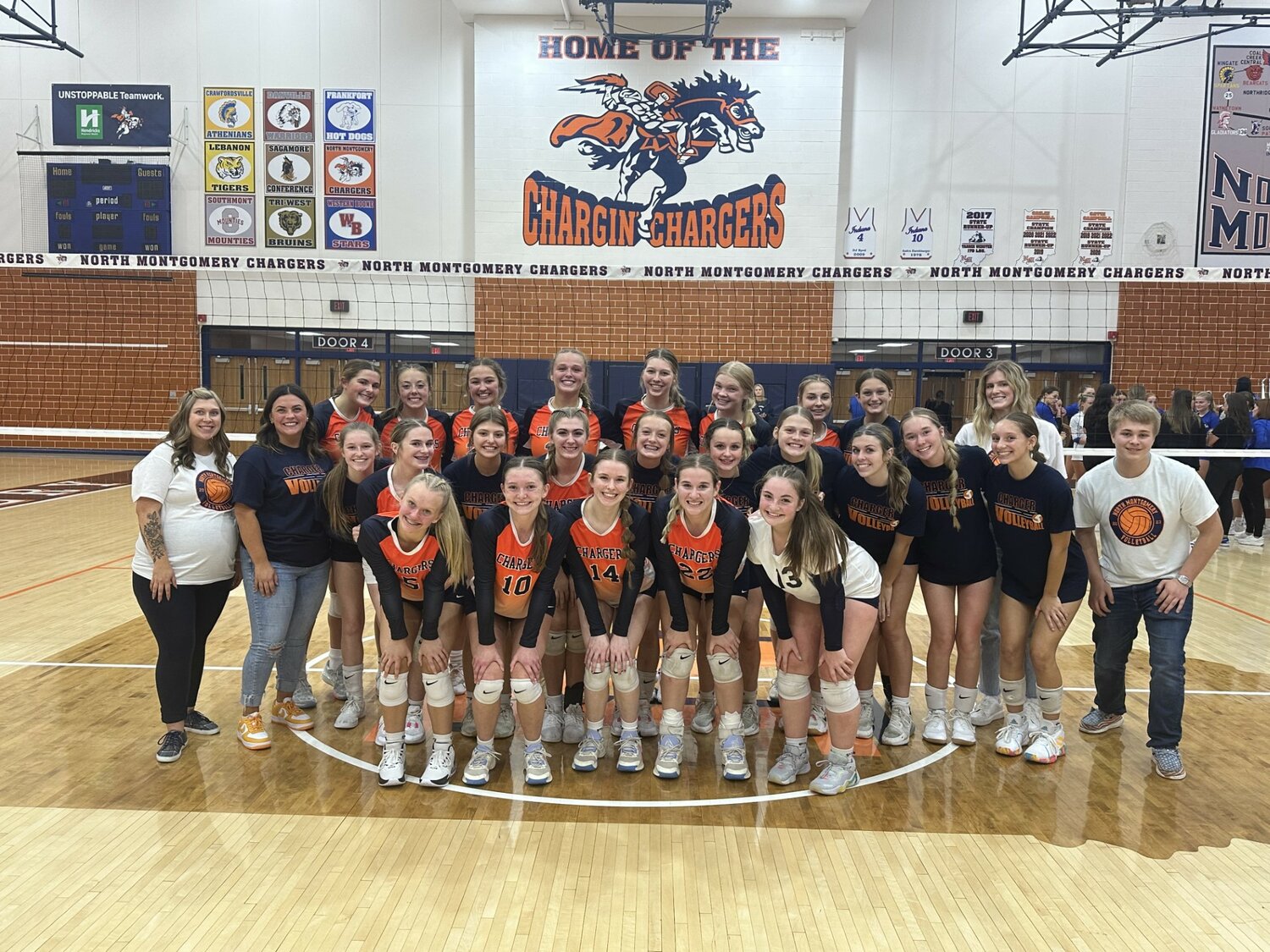 North Montgomery volleyball are county champions for the first time since 2017. The Chargers bested Crawfordsville in three sets.