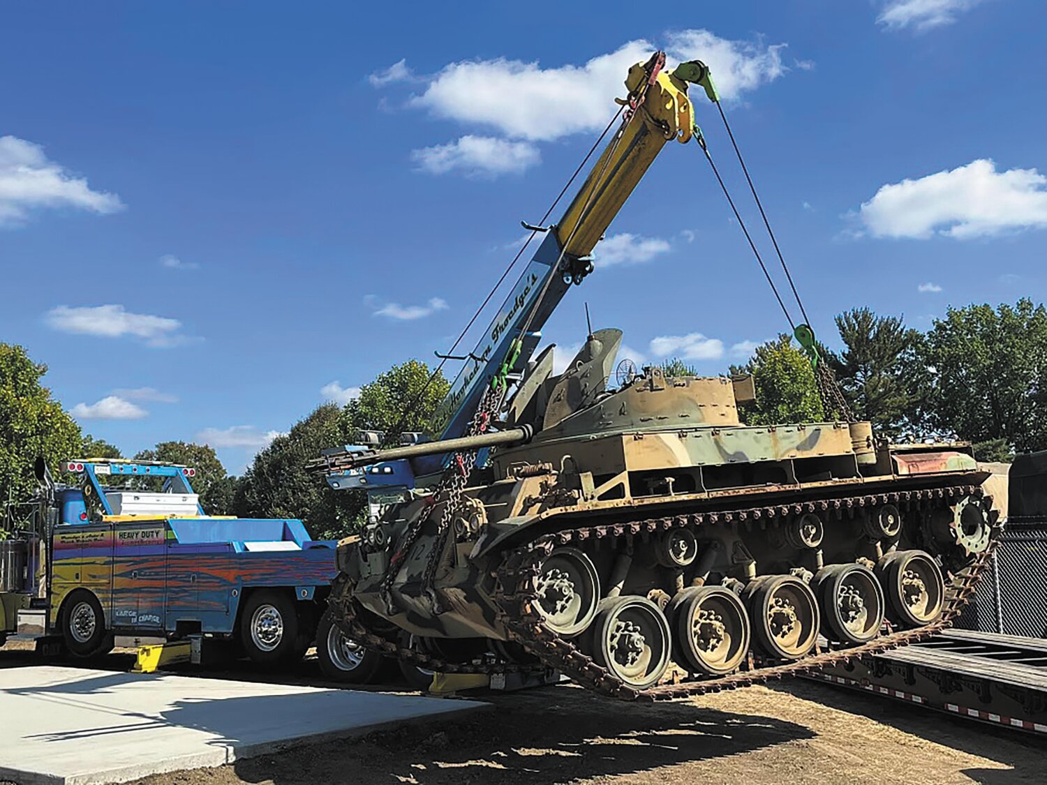 An M42 Duster is one of the latest additions to the Veterans Memorial Park near the Byron Cox Post 72 American Legion.