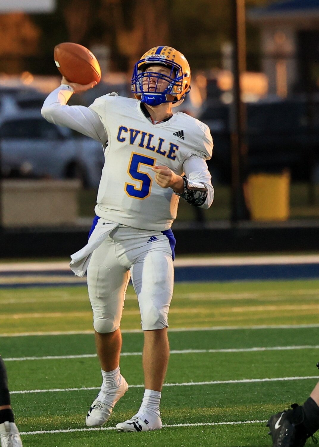 Kaden Patton fires a pass downfield for CHS.