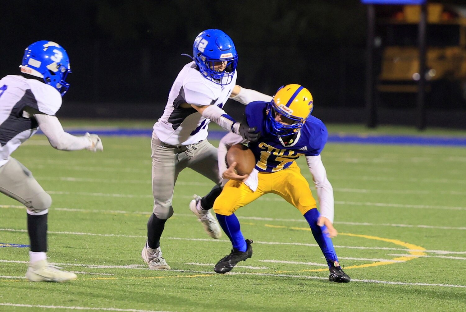 Jordan Shrout was one of 12 Crawfordsville football seniors who were honored before the game on Friday night. The Athenians went on to dominated Frankfort 44-12.