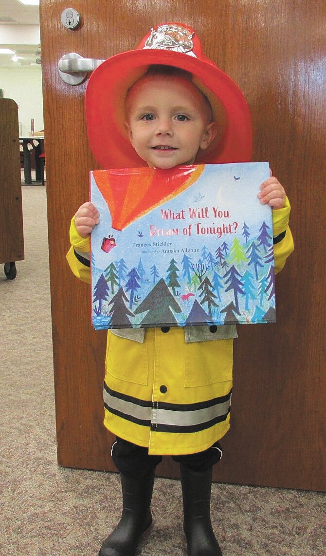 Luke S., age 3 1/2, has completed the Crawfordsville District Public Library program, 1,000 Books Before Kindergarten, for the fourth time. He is the son of Bret and Jean. Luke's favorite book is "What Will You Dream of Tonight?" by Frances Stickely. Mom said, "We never thought in just under two years we would have read 4,000 books with Luke. The quality reading time together has been priceless. His love of books continues to grow. Luke looks forward to our frequent library visits for a continued fresh selection of books to supplement his own favorites."