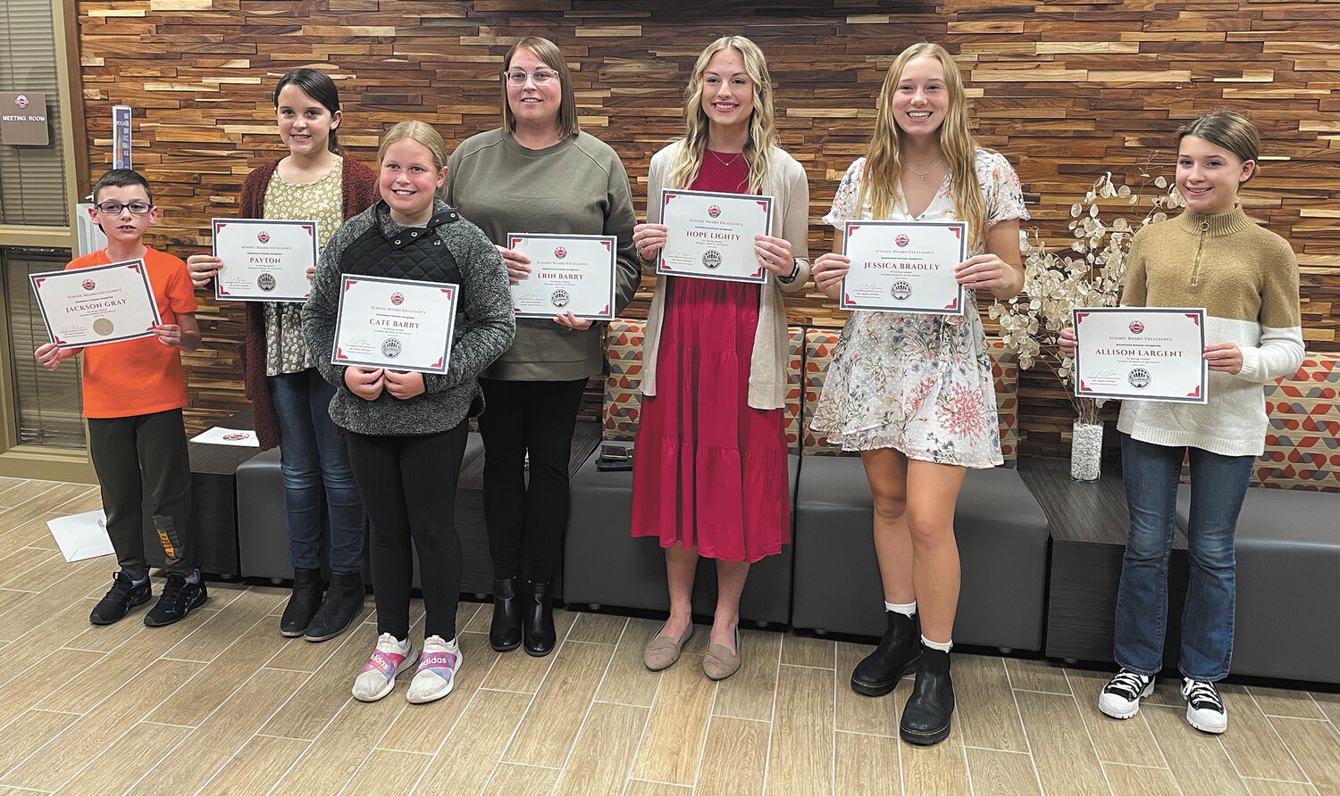 October students and staff members of the month were recognized Monday by the school board.