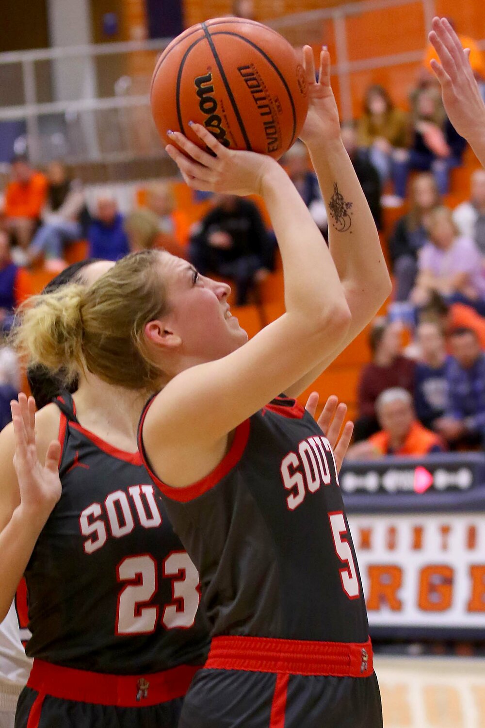 Olivia Gray of Southmont - shooting a short jumper against North Montgomery