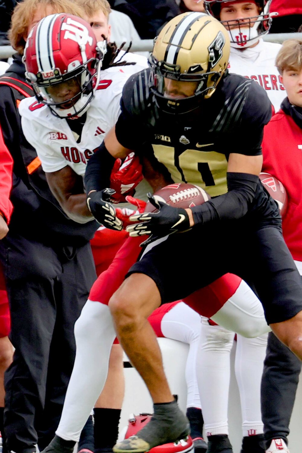 Cam Allen of Purdue - intercepting pass aimed at Andison Coby of Indiana