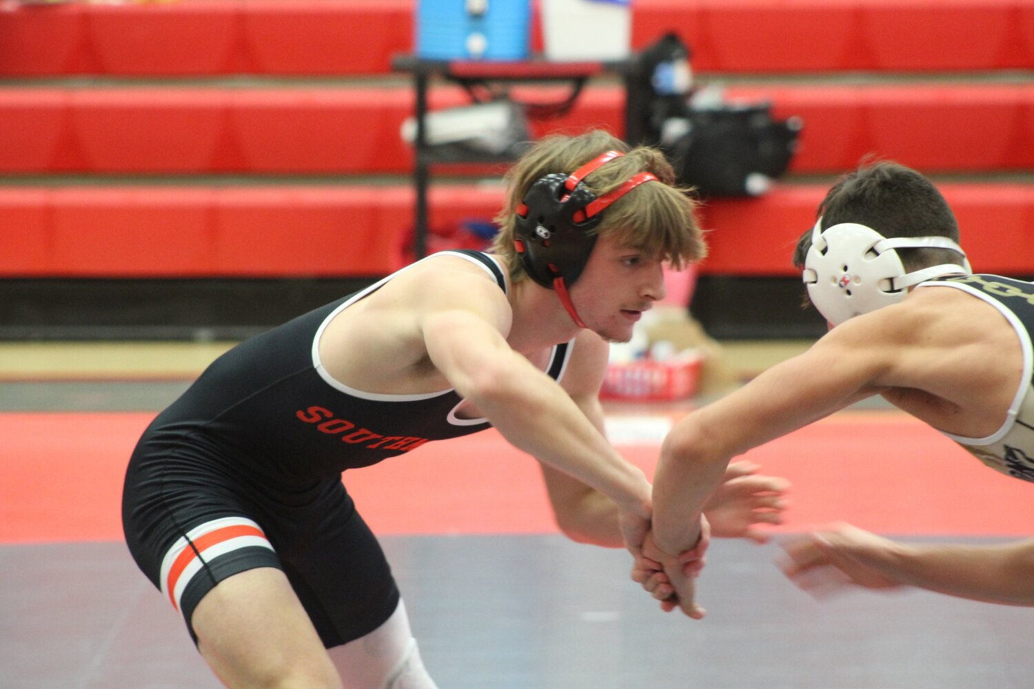 Maddox Cade continued his dominant season at 138. Cade is one of the top ranked wrestlers at 138 pounds in the New Castle Semi-State rankings.