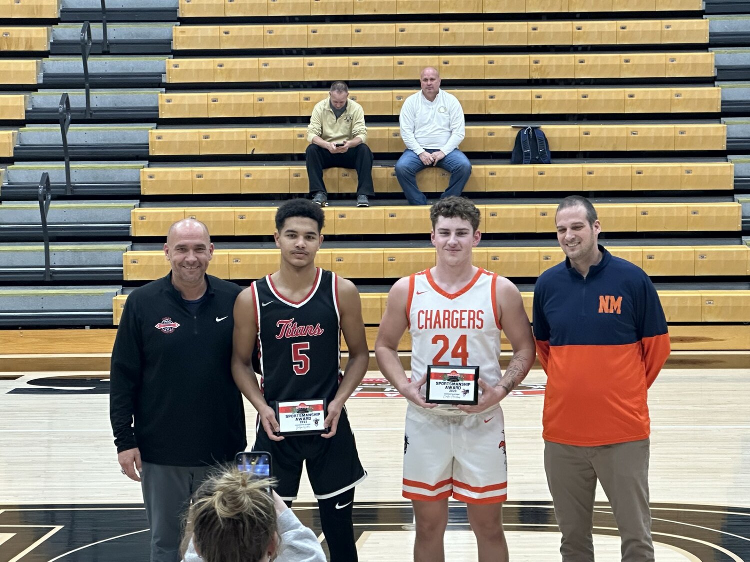 Corbin Meadows was presented with the sportsmanship award which is handed out to one player from each team.