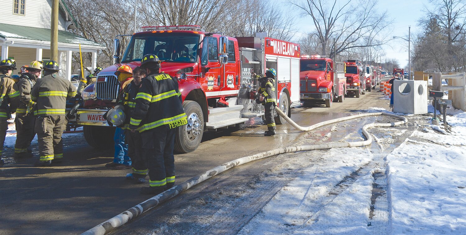 Multiple fire departments responded to the scene on Monday in Waveland.