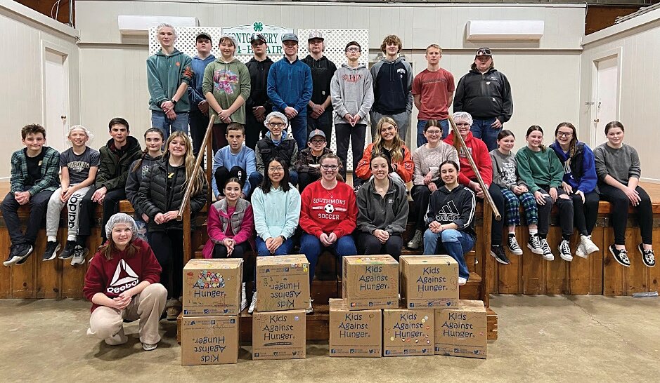 Montgomery County 4-H Junior Leaders partnered with Kids Against Hunger to pack food at the club's February meeting.