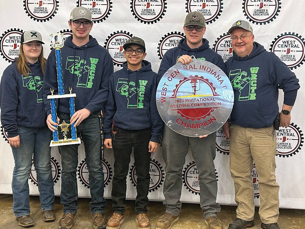 Pictured are students from Wabash River North, the winners of the 2024 West Central Indiana Invitational Welding Competition.